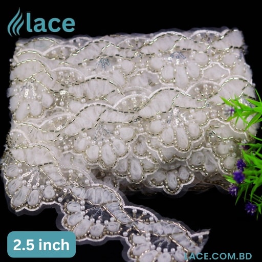 kকারচুপি লেইস f-1 (2) কারচুপি লেইস ২.৫ ইঞ্চি (D-1) - Image 1